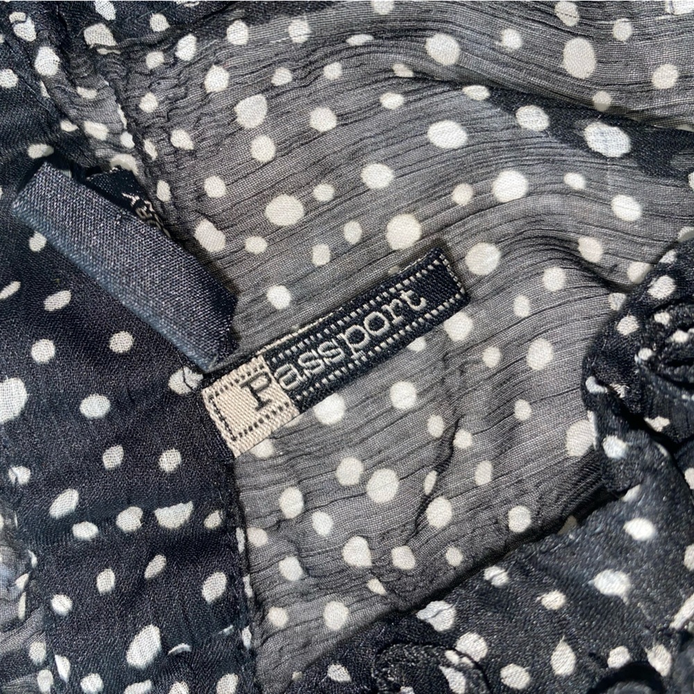 Passport Polka Dot Ruffle Button Up Sleeveless Bl… - image 8